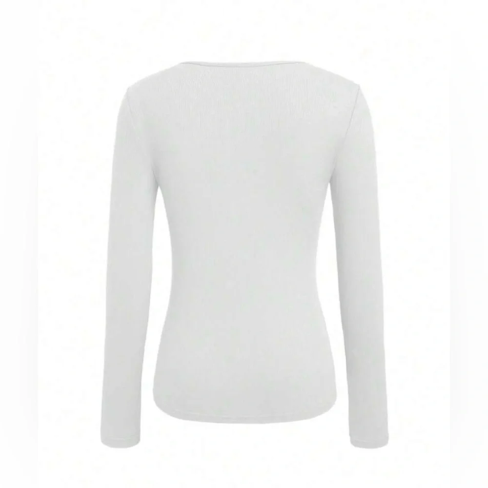 White Cut-Out Long Sleeve Top